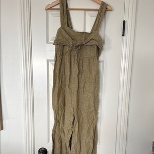 Madewell Khaki Jumpsuit with front tie